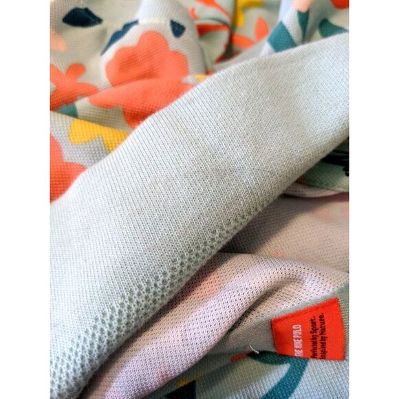 Nike Dri Fit Cropped Polo Shirt Women Size XL Hawaiian Floral Cotton Athletic - Picture 8 of 8